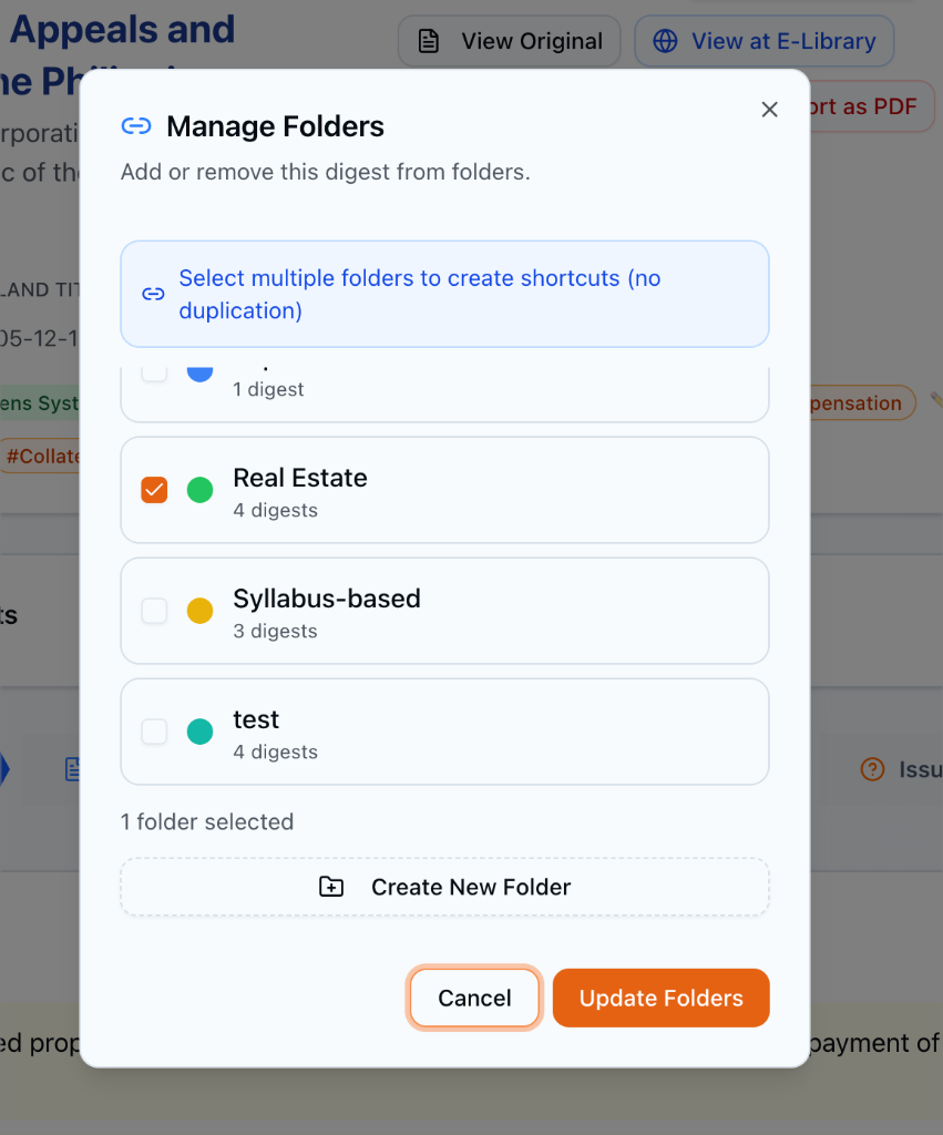 Manage Folders and Shortcuts